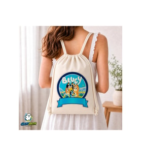 Kişiye Özel Bluey Büzgülü Keten Çanta C151