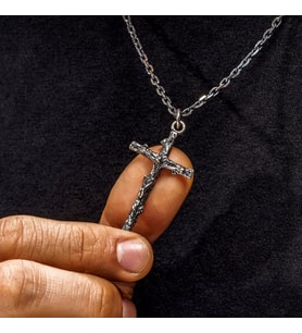 925 Ayar Gümüş İsa Haç Jesus Kolye