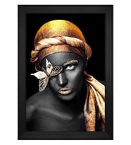 Kadın Motifli Kanvas Tablo 50 x 70 cm Siyah Çerçeve