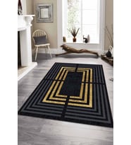 Gold Çerçeveli Kaymaz Taban Makinede Yıkanabilir Halı RV095 - 100 x 160 cm