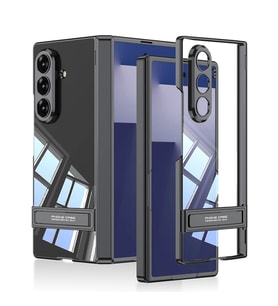 Galaxy Z Fold 7 Kılıf Kamera Korumalı Şeffaf Tasarımlı Zore Lego Standlı Kapak