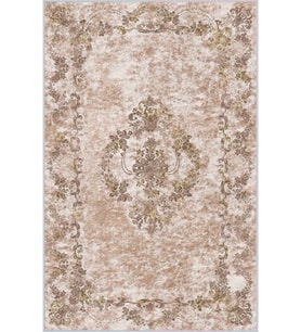 Eliana Home Baskılı, Yıkanabilir Kaymaz Taban Salon Halısı LNA1348-HT341 100x150 cm (Bej)
