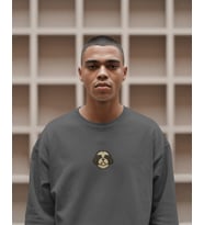 Shih Tzu Köpek Baskılı Antrasit Sweatshirt – Unisex (Füme)