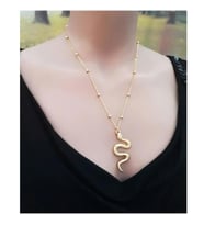Altın Kaplama Top Zincir Kadın Yılan Kolye