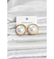 316L Çelik Gold Renk İnci Model Vintage Kadın Küpe