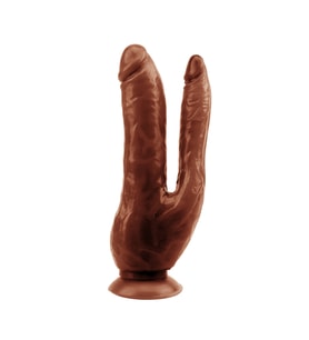 Lilitu Shop İki Uçlu Vantuzlu Realistik Çatal Melez Dildo Penis