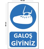 Metal Galoş Giyiniz 15 Cm x 20 Cm Uyarı Levhası Yönlendirme Tabelası