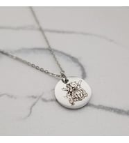 Kişiye Özel Winnie The Pooh Figürlü Disk Kolye 925K Gümüş