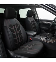 Alfa Romeo Tonale Uyumlu Lüx Deri Detaylı Keten Oto Koltuk Kılıfı Ön Arka Takım Karaca DARK SİYAH
