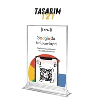 Masa Üstü NFC ve QR Kodlu Google Yorum ve Puanlama Standı Föylük TASARIM 121