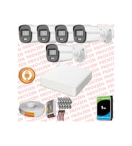Provzen Hikvision 5'li Full HD Güvenlik Kamerası Set 7/24 Renkli, Mikrofonlu, Olay Anında Bildirim