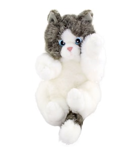 Animals Of The World Oyuncu Yavru Kedicik Gri Peluş Oyuncak 24 cm