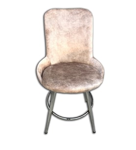 Sandalye 12599 ŞATO Model Metal KROM Kaplama Kiremit Kahve Balkon-Bahçe El yapım (Krem-Gümüş)