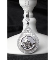 Turalı Kolye Zirkon Taşlı Silver Gümüş Zincir 925 Ayar Kolye