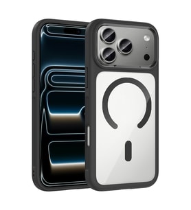 Apple iPhone 17 Pro Max Uyumlu Kılıf M-Safe Şarj Özellikli Metal Kamera Çerçeveli Zore Tiko Kapak (Siyah)