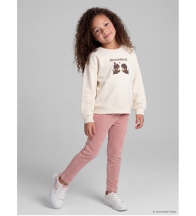 LCW Kids Pembe Beli Lastikli Fitilli Kız Çocuk Tayt