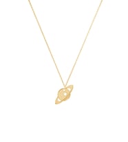 Kişiye Özel 925 Ayar Gümüş Satürn Kolye (Gold)