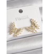 Pirinç Gold Renk Zirkon Taşlı Kelebek Model Kadın Küpe - TJ-BKP9907