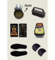 Tabanlık Bot Boyası Parlatıcı Bot Süngeri Bot Fırçası Vatka ve Ayak Koku Önleyici Toz Asker Seti (Siyah)