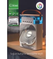 Kiwi Kfan-7655 3'ü 1 Arada Nemlendirici, Gece Lambası ve Soğuk Buharlı Masa Tipi Fan (Beyaz)