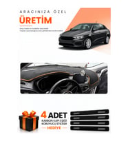 FİAT EGEA SEDAN (2019-2026) TABLETLİ Uyumlu Torpido Koruma Örtüsü Oto Kılıfı - Siyah Kahverengi