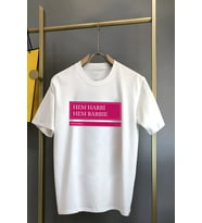 "Hem Harbi Hem Barbie T-shirt/Tişört - KİŞİSELLEŞTİRİLEBİLİR ÜRÜN (Beyaz)