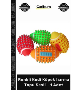 #Petshop Dikenli Tasarım Diş Kaşıyıcı Dayanıklı Temizleyici Renkli Kedi Köpek Isırma Topu Sesli - 1