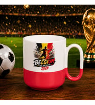 BK Gift Belçika Taraftar Temalı 2026 Dünya Kupası Tasarımlı Kırmızı Joyful Kupa Bardak