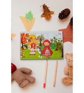 Ahşap 24'lü Masallar Diyarı Yapboz Kırmızı Başlıklı Kız Puzzle