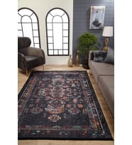 Dijital Kaymaz Yıkanabilir Antrasit Modern Salon Halısı Mutfak Halısı Koridor Halısı Yolluk HLN1895