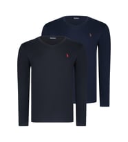 İKİLİ SET T8587 DEWBERRY V YAKA ERKEK SWEATSHIRT-SİYAH-LACİVERT