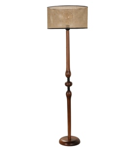 MAYIS CEVİZ LAMBADER SİLİNDİR RATTAN ABAJURLU