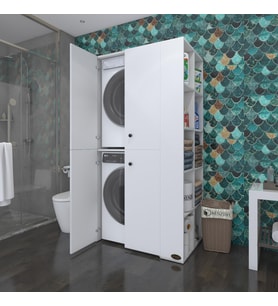 Kenzlife çamaşır-kurutma makinesi dolabı kapaklı fedyenka byz 180*090*60 banyo arkalıksız (Karışık)