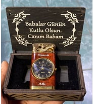 Özel Ahşap Kutulu Saatli Rüzgar Çakmağı