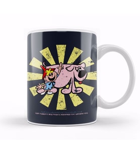 Tom Terrific And Mighty Manfred The Wonder Dog Retro Japanese Kupa Bardak Porselen