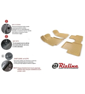 Rizline Drs Tuning Audi Uyumlu A6 Bej 2005-2006 Model 3D Havuzlu Paspas Drs Tunıng