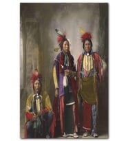 Cakatablo Kızılderililer Renklendirilmiş Fotoğraf MDF Tablo