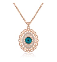 ?Gümüş Rose Oval Nazar Bayan Kolye