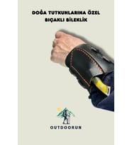 Doğa Tutkunlarına Özel Bıçaklı Bileklik (Siyah)