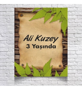 Eskitme Kağıt Temalı Doğum Günü Afişi