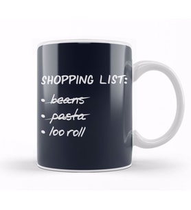 Pandemic Shopping List Kupa Bardak Porselen