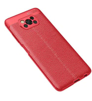 Xiaomi Poco X3 Kılıf Pu-Deri Leather Pu Serisi Esnek Soft Ultra Protection (Kırmızı)