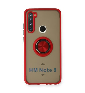 Xiaomi Redmi Note 8 Kılıf Montreal Yüzüklü Silikon Kapak - Kırmızı