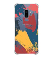 Samsung Galaxy S9 Plus  Köşe Korumalı Antişok Kapak Brush Stroke Tasarımlı Şeffaf Silikon Kılıf