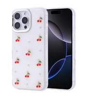 Apple iPhone 16 Pro Max Uyumlu Kılıf Airbag Tasarımlı Simli Şeffaf Zore Kutup Kapak (Kırmızı)