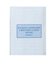 İş Sağlığı ve Güvenliğine İlişkin Tespit ve Öneri Defteri 20x27 Numaralı Karton Kapak 3 Nüsha 150 Yaprak (Beyaz)