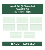 KONAK TEL ÇİT SİSTEMLERİ 8 ADET PANEL ÇİT TELİ SADE 50X250 CM (Yeşil)