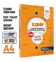 5.Sınıf Maarif SİSTEM MEB Yardımcı Kaynakları Okuma Becerileri Kitabı BASKI ÜCRETİ