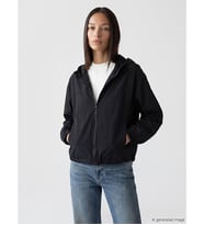 LCW EVERYDAY Siyah Kapüşonlu Oversize Kadın Yağmurluk