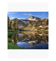 Mirror Lake, Wilderness, Oregon'dan Eagle Cap Üzerinde Sabah Işığı Tablo Ahşap Poster Dekoratif